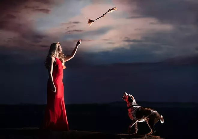 Model: Janelle Hoffmeister, joined by Abosei "Hank" Jazbo, shot on High Drive at 57th, Spokane - SCOTT MARTINEZ PHOTO