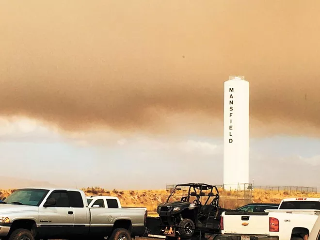 Hundreds of square miles burned on Monday, prompting the evacuation of towns like Mansfield, Washington. - TIFFANY PRESTON PHOTO