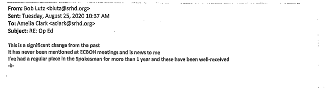 Documents: Clark told Lutz she, health board wanted SRHD 'out of politics'