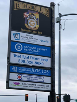 The Teamster Building, where a man confronted volunteers with a bomb threat and a manifesto - LORILEE GILL, COURTESY OF THE SPOKANE COUNTY DEMOCRATS.