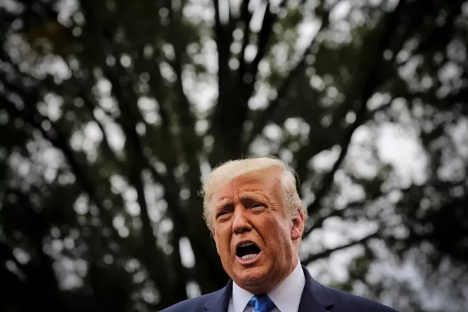 President Donald Trump talks reporters on the South Lawn of the White House in Washington, Sept. 24, 2020. - OLIVER CONTRERAS/THE NEW YORK TIMES