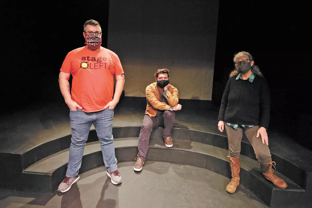 FROM LEFT: Stage Left Managing/Artistic Director Jeremy Whittington, actor Robert Tombari and An Iliad director Susan Hardie - YOUNG KWAK PHOTO