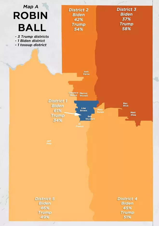Even though Map A would only net Democrats one seat in most years, it's still better for them than the status quo. Democrats haven't won a commissioner seat in over a decade. - DANIEL WALTERS DATA VISUALIZATION