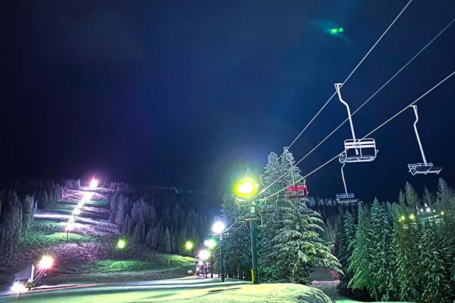 Wearing an extra layer is worth it when you hit the nighttime slopes for wide-open runs. - MT. SPOKANE PHOTO