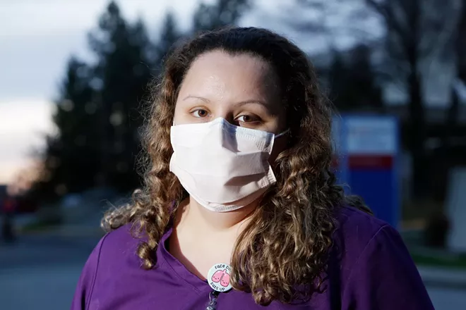 Jessica Abel, a nursing assistant, says the pandemic's emotional toll has caused burnout among employees. - YOUNG KWAK PHOTO
