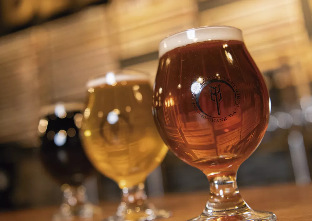 Golden Handle Project beers (left to right) Chocolate Porter, Teufelhaus Helles and Marzen - ERICK DOXEY PHOTO