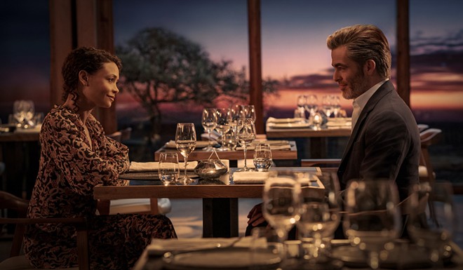 A scene with Thandie Newton and Chris Pine that you'll see over and over again.