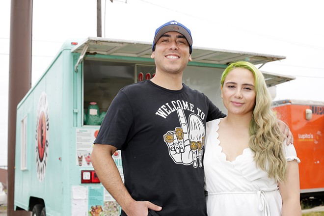David Guillen (left) and Dayana Morales serve flavorful Mexican street food at Chucherias and Snowcones. - YOUNG KWAK PHOTO