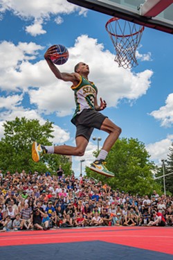 In 2019, Jakobe Ford was Hoopfest slam dunk champion. In 2021, he was killed by a gun that was supposed to have been surrendered under Washington's red flag laws. - ERICK DOXEY PHOTO