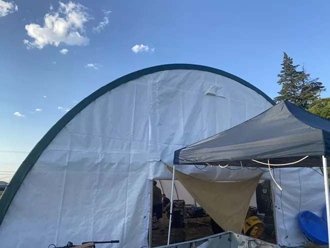 Camp Hope cooling shelter remains standing as city's deadline for takedown passes