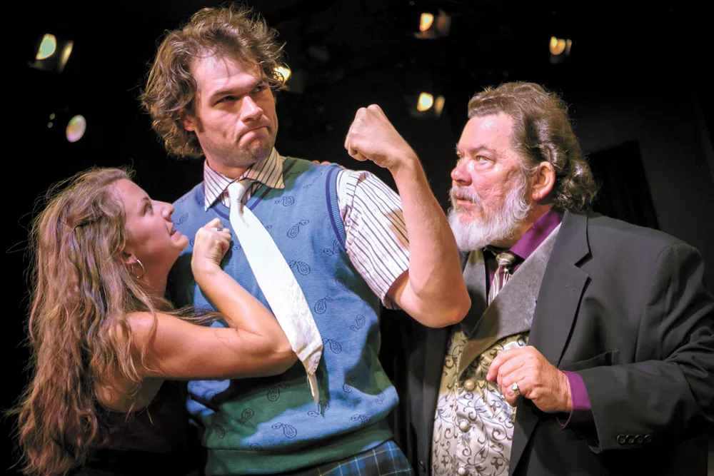 From left: Aimee Paxton, Chris Mudd and Bill Marlowe in the EWU/Modern Theater production of Twelfth Night. - DAN BAUMER PHOTO