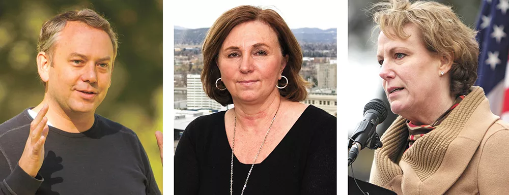 FROM LEFT: Mayor David Condon, City Attorney Nancy Isserlis and City Administrator Theresa Sanders are named in a $4 million claim filed by ousted Police Chief Frank Straub.