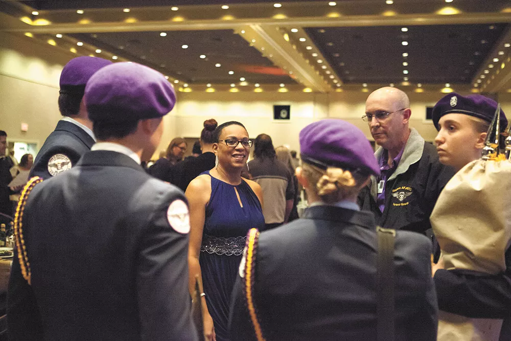 Spokane NAACP President Naima Quarles-Burnley, at a fundraiser in November, has sought to draw in other community groups into the organization. - KRISTEN BLACK
