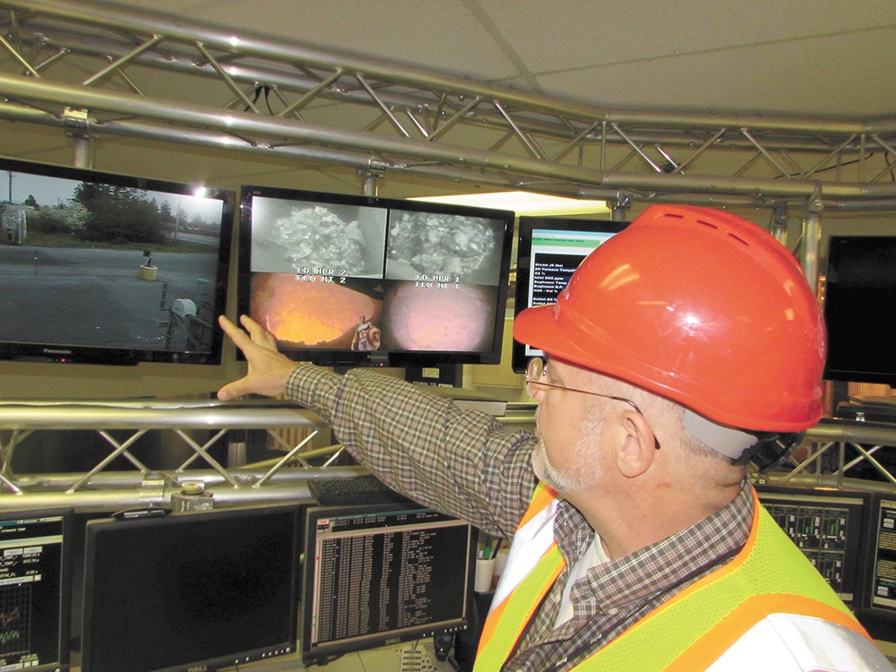 Solid Waste Disposal Director Chuck Conklin inside the facility's command center. - DANIEL WALTERS
