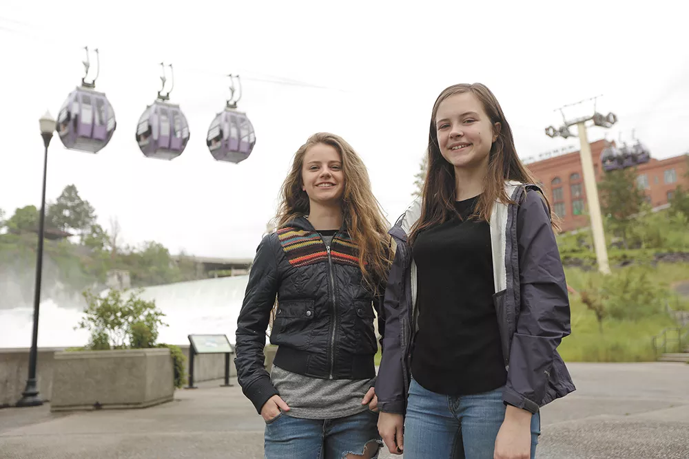 Spokane ninth graders Brittan Hart, left, and Madison Seipp teamed up to create Riverside Storybook, a teen literature and art anthology. - YOUNG KWAK