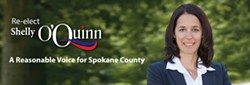 Shelly O'Quinn's picture on her campaign website says she is a "reasonable voice for Spokane County"