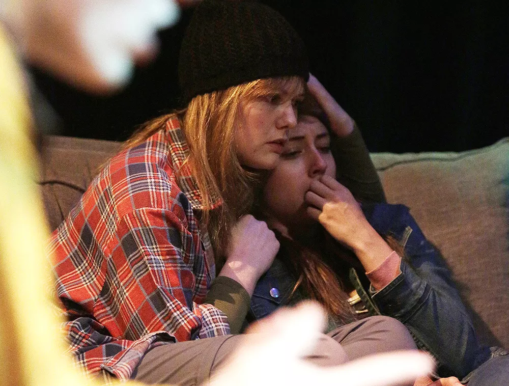Senior Talena Kelln (left) with Isabella Jackowich as part of a post-apocalyptic acting troupe. - YOUNG KWAK