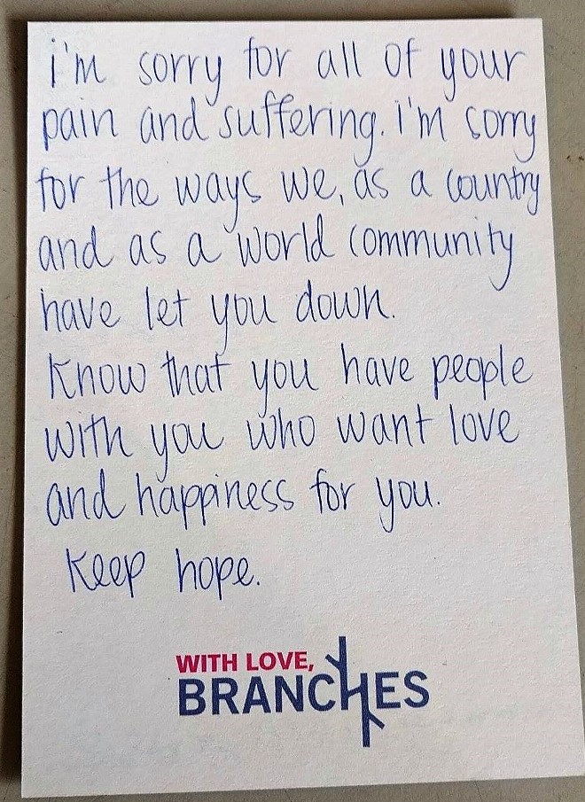 Read notes local churchgoers wrote after Trump's election to show love to local refugees