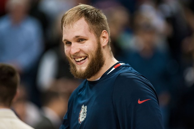 Gonzaga big man Przemek Karnowski has good reason to smile. The Zags at the No. 1 seed of the West Coast Conference tournament starting Friday in Las Vegas.