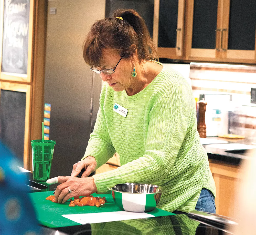 The Kitchen at Second Harvest, managed by Jandyl Doak, is used to teach food bank recipients healthy cooking skills.