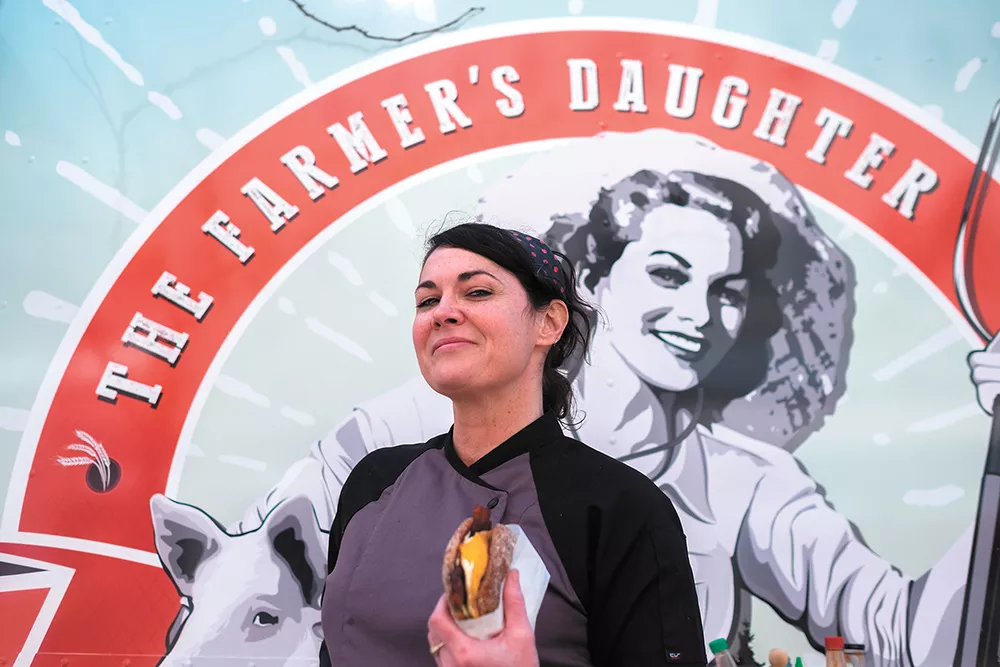 Food truck chef-owner Jillian Gay sources some ingredients from her father's Deer Park farm. - HECTOR AIZON