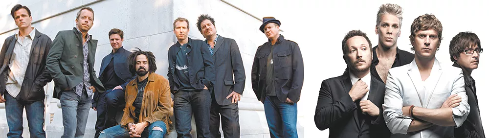 Counting Crows (left) and Matchbox Twenty want you to party like it's 1995 during their co-headlining show at the Arena.