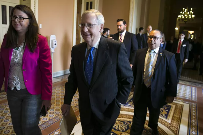 Senate Majority Leader Mitch McConnell (R-Ky.) is expected to move ahead with a procedural vote as early as Tuesday to take up the health care bill that narrowly passed the House in May. - AL DRAGO/THE NEW YORK TIMES