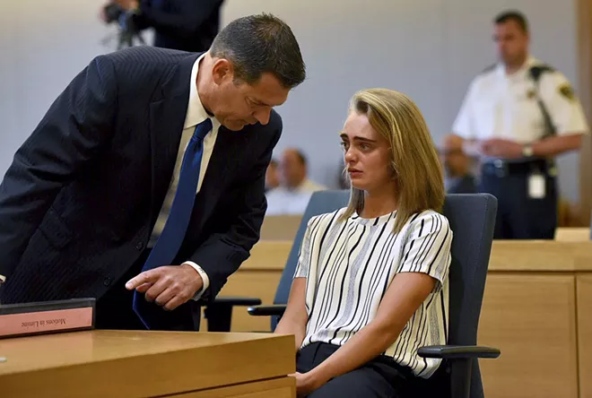 Prosecutors asked for a sentence of from seven to 12 years for Michelle Carter. - FAITH NINIVAGGI/POOL VIA THE NEW YORK TIMES