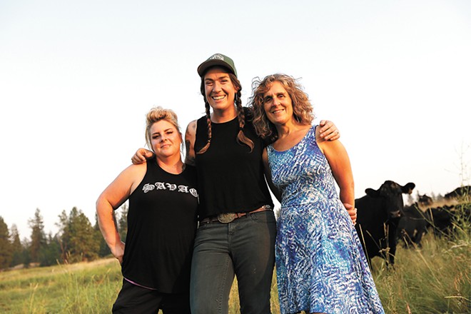 Chef Molly Patrick (left), rancher Beth Robinette (center) and food organizer Teri McKenzie join forces for an upcoming farm-to-table dinner. - YOUNG KWAK