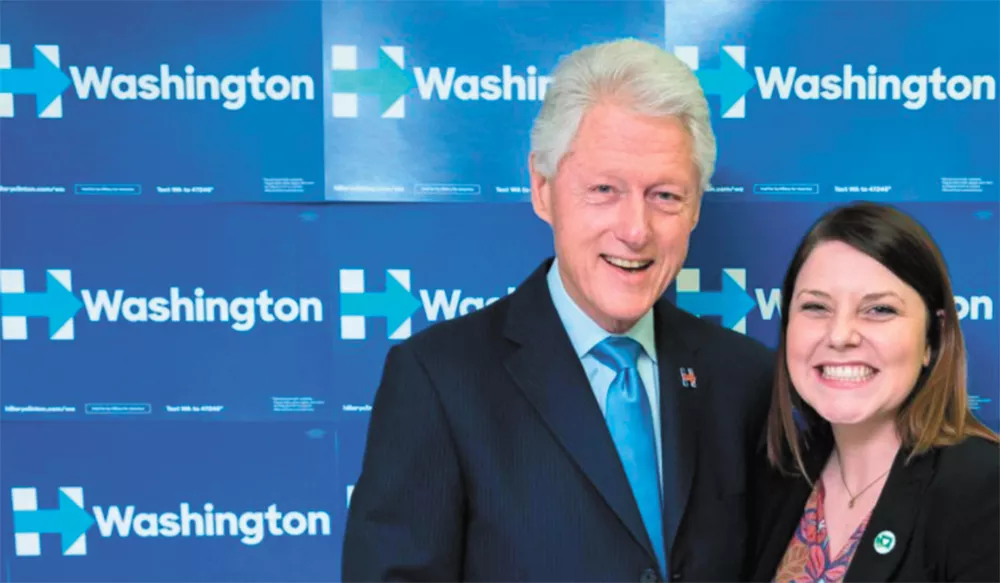 Local Republicans used this photo of the Spokane city council candidate and former president to make jokes at a March 2017 Trump rally.