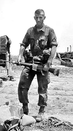 2nd Lieutenant Robert S. Mueller III of the 3rd Marine Division in Vietnam, 1969; he won a Purple Heart and a Bronze Star, among other military honors.