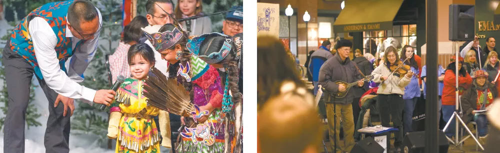 LEFT: Winter Blessing features storytelling, dance, drumming and reflection. RIGHT: Ring in the New Year with Spokane's First Night.