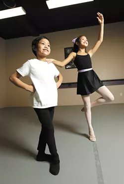 Siblings Jude and Olivia Rodriguez are two of the 90 local children performing alongside professional dancers this weekend in The Nutcracker Ballet. - YOUNG KWAK
