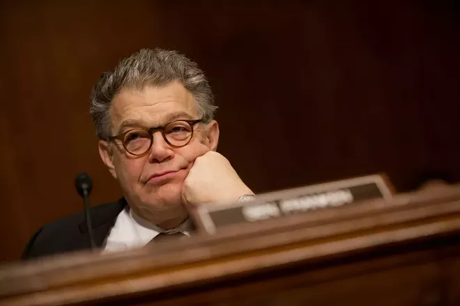 Sen. Al Franken (D-Minn.) during a hearing on Capitol Hill in Washington, April 5, 2017. - ERIC THAYER/THE NEW YORK TIMES