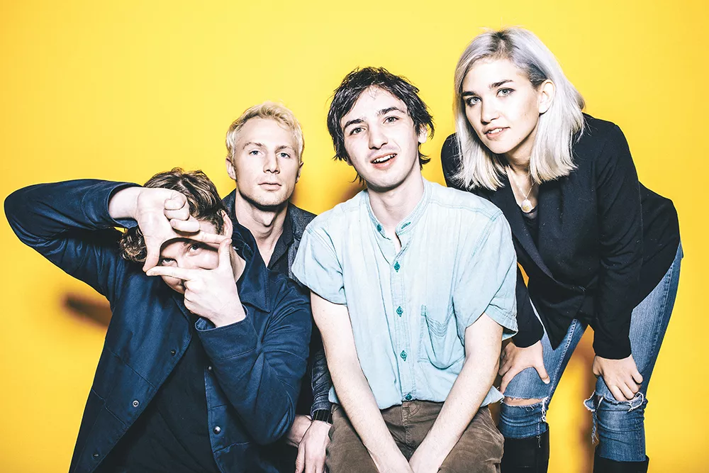 With its lineup solidified, Portland pop quartet the Hugs has become more than just a solo project for songwriter Danny Delegato (center). - SAM GEHRKE