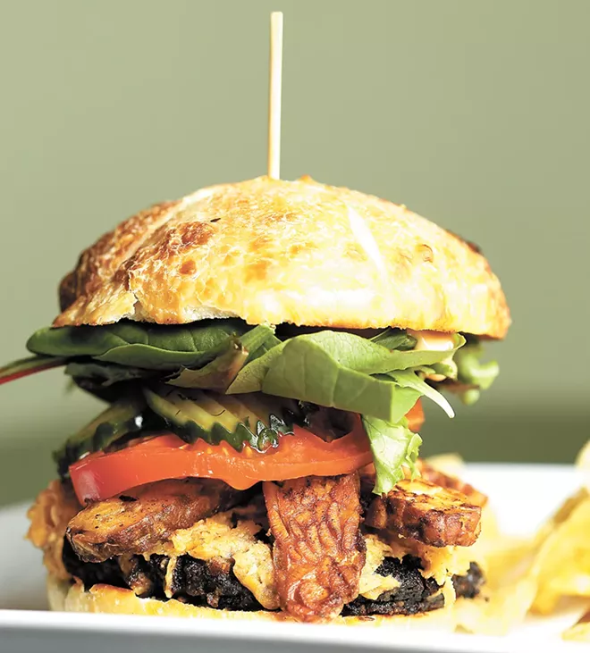 Allie's Smokehouse Bac'n Cheese Burger packs in all the classic flavors, but with none of the animal. - YOUNG KWAK