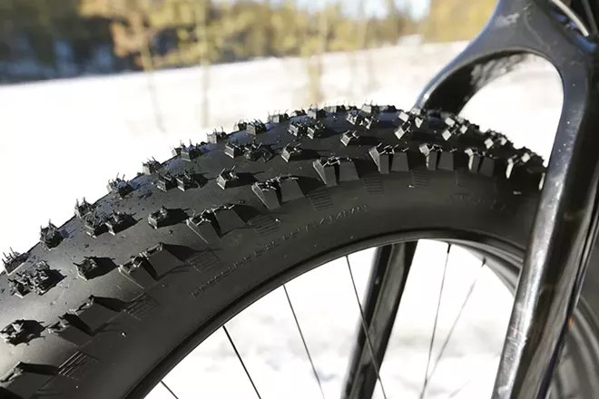 Fat tires can be nearly five inches wide, allowing riders to cross soft or rugged terrain. - YOUNG KWAK