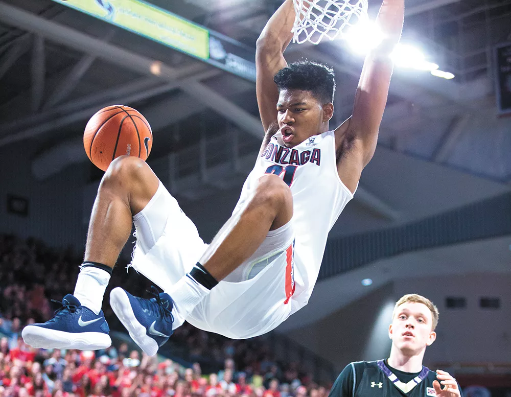 Japan-born Rui Hachimura will need to be a force for the Zags in this year's NCAA tournament. - LIBBY KAMROWSKI PHOTO