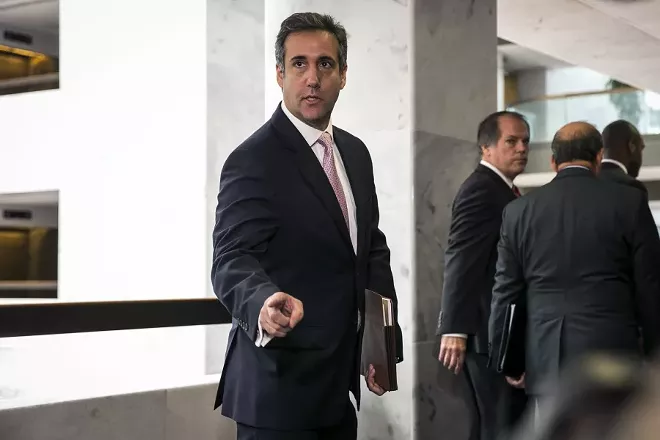 Michael Cohen, President Donald Trump’s longtime personal lawyer, speaks to reporters after a closed-door meeting with the Senate Intelligence Committee in Washington on Sept. 19, 2017. The FBI raided Cohen's office on Monday, April 9, 2018, seizing records related to several topics including payments to a pornographic-film actress. - AL DRAGO/THE NEW YORK TIMES