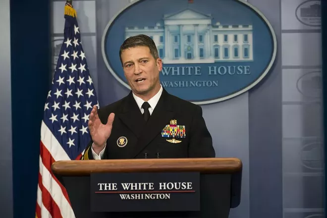 Dr. Ronny Jackson, the White House physician, discusses President Donald Trump’s health at the White House in Washington, Jan. 16, 2018. - DOUG MILLS/THE NEW YORK TIMES