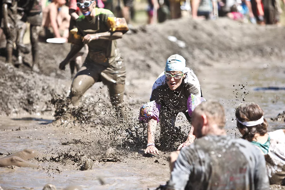 The Dirty Dash is annual 5K race on a mud-filled obstacle course inside Riverside State Park. - JORDAN BEAUCHAMP PHOTO