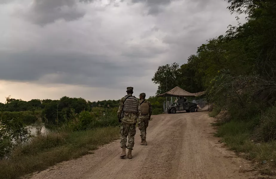 Members of the U.S. National Guard near the border with Mexico in south Texas, April 10, 2018. National Guard troops in four states will not deploy to the southern border, the states’ governors announced the week of June 17, over mounting objections to the Trump administration’s policy of separating children from their parents there. - LYNSEY ADDARIO/THE NEW YORK TIMES