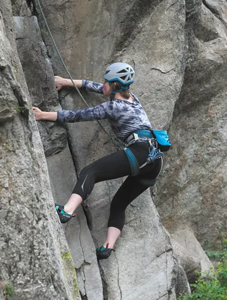 A climber near Minnehaha Park. - QUINN WELSCH