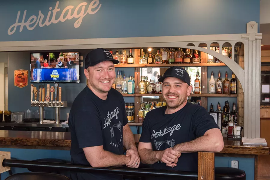 Owners Gabe Wood (left) and Alex King at Heritage Bar & Kitchen. - ERICK DOXEY PHOTO