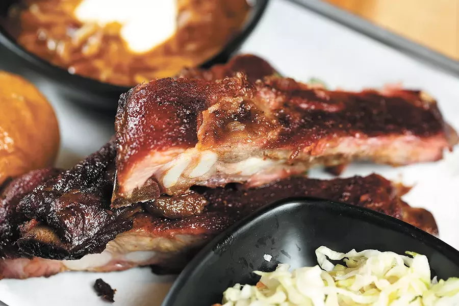 St. Louis-style pork rib in the Sampler Plate at the Blackbird. - YOUNG KWAK