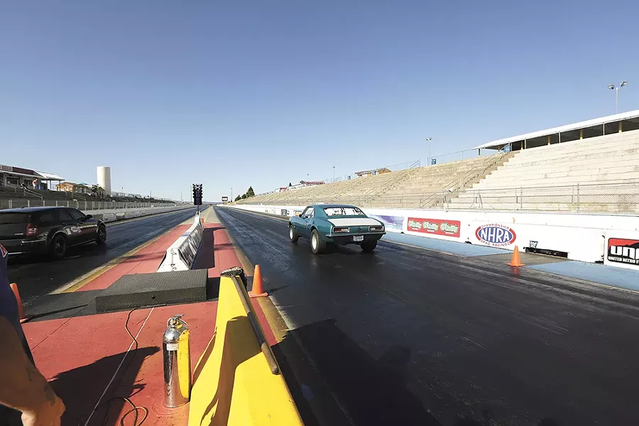 Jessica Boller flies down the track in her 1967 Chevrolet Camaro. - YOUNG KWAK