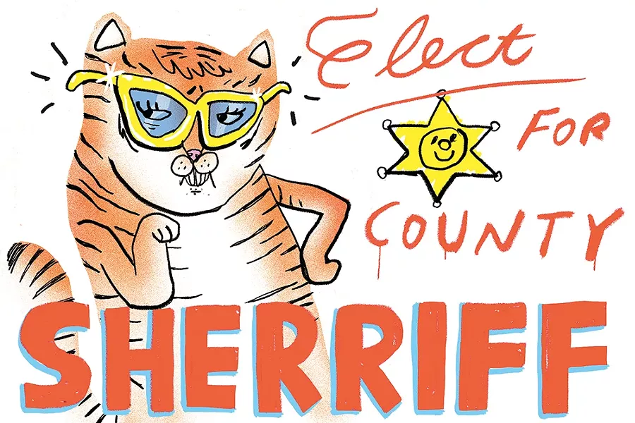 "A vote for me is a vote for someone with awesome taste in sunglasses." - ILLUSTRATION BY CALEB WALSH
