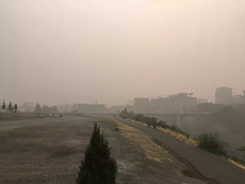 Spokane, as seen from the Inlander offices on Monday morning, Aug. 20, 2018. - SAMANTHA WOHLFEIL PHOTO