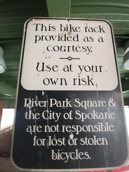 River Park Square's bike security system - DANIEL WALTERS PHOTO