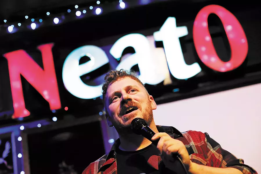 Comedian Casey Strain at Neato Burrito. - YOUNG KWAK